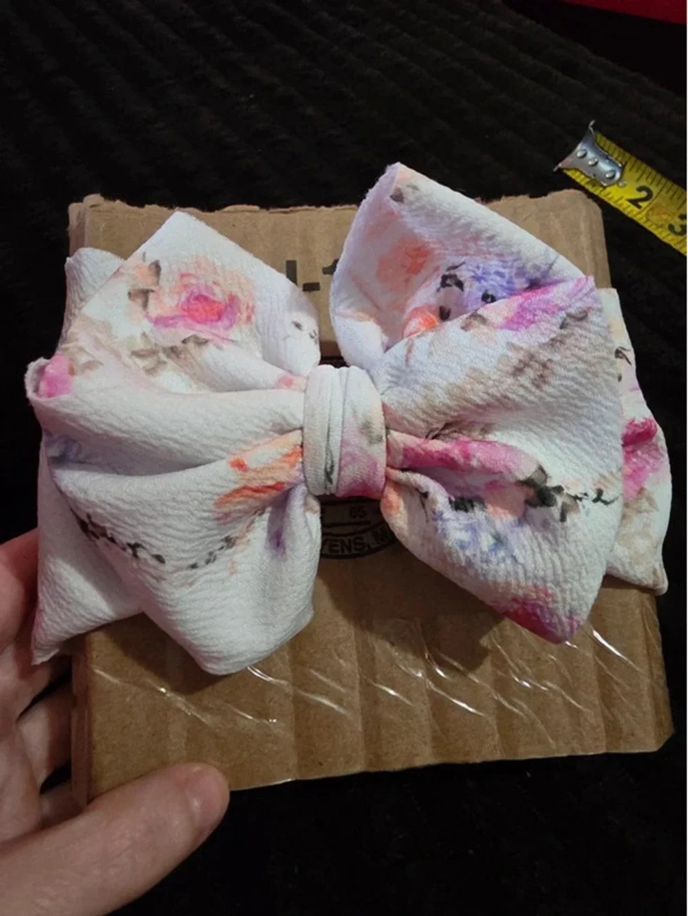 Baby white floral bow/headwrap
